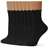 ANDERE ARTE Womens Ruffle Ankle Socks Cute Lettuce Edge Crew Socks for Women