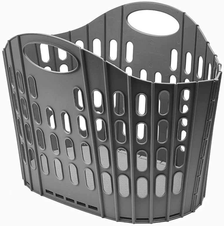 Addis Flat Easy Store Laundry Basket Hamper 38 Litre Dark Grey