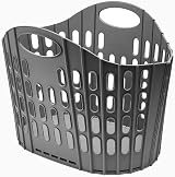 Addis Flat Easy Store Laundry Basket Hamper 38 Litre Dark Grey