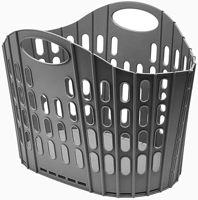 Addis Flat Easy Store Laundry Basket Hamper 38 Litre Dark Grey