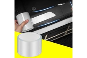 QBUC Car Door Entry Guards Scratch Cover Protector Paint Threshold Guard,Front Rear Door Entry Sill Guard Scuff Plate for Most Cars,2.7in9.8ft(7cm*3m) Transparent