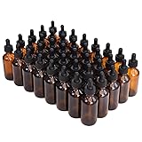 June Fox 2oz Glass Dropper Bottle, 40 Pack Amber