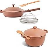 Our Place Cookware Duo | 7-Piece Ceramic Cookware Set with 10.5" Always Pan 2.0, 5.5 Qt Perfect Pot & Strainer Basket | Induction & Oven Safe up to 450°F | Nonstick, Non-Toxic Cookware | Spice