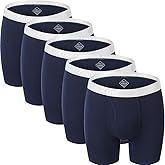 ZONBAILON Mens Pouch Boxer Briefs Big and Tall Bamboo Viscose Breathable Long Leg Underwear Pack