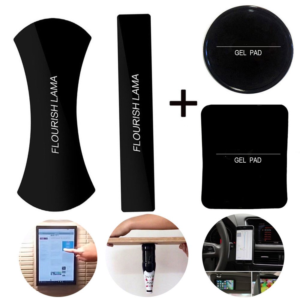 J.MOSUYA 4Pack Flourish Lama Multi Purpose Nano Gel Pads for Car Holder GPS Sticky Mat Cell