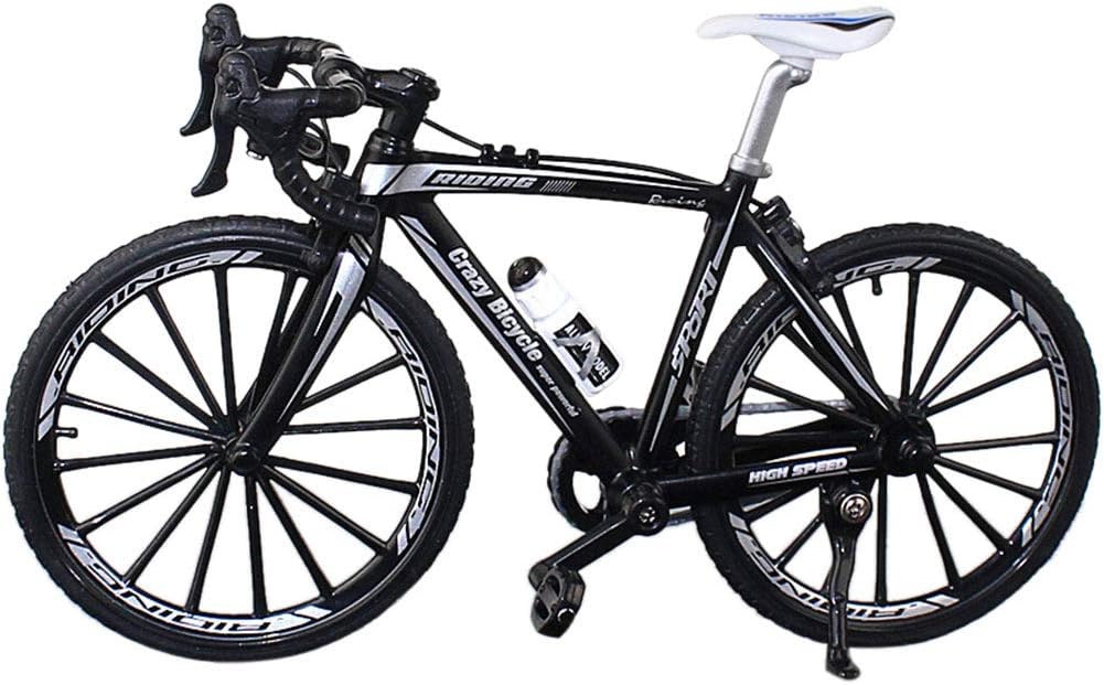 fsttm88 Bicycle Model,Metal Sculpture Retro Motorcycle Bicycle Miniature Finger Mountain Bike Model Art Decoration Ornaments Toy Gift for Kids Boys,Bicycle Motocycle Lovers(Black)