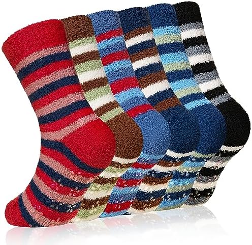 Utensilios 4 pares calcetines mullidos EU 35-40, antideslizantes, suaves, térmicos, multicolor