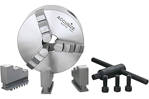 Accusize Industrial Tools 5 inch/125 mm 3-Jaw Chuck Plain Back, 1.181 inch Center Hole, 0559-0112