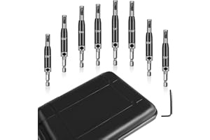 CCTSA Self Centering Drill Bit Set for Hinges, Center Drill Bits VIX Bit Set for Wood Woodworking Door Window Cabinet Hinge Total 10 PCS (Half Black)