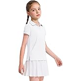 KEREDA Girls Polo Shirts Golf Tennis School Uniform Short Sleeve T Shirts V-Neck Collared Quick Dry Tops