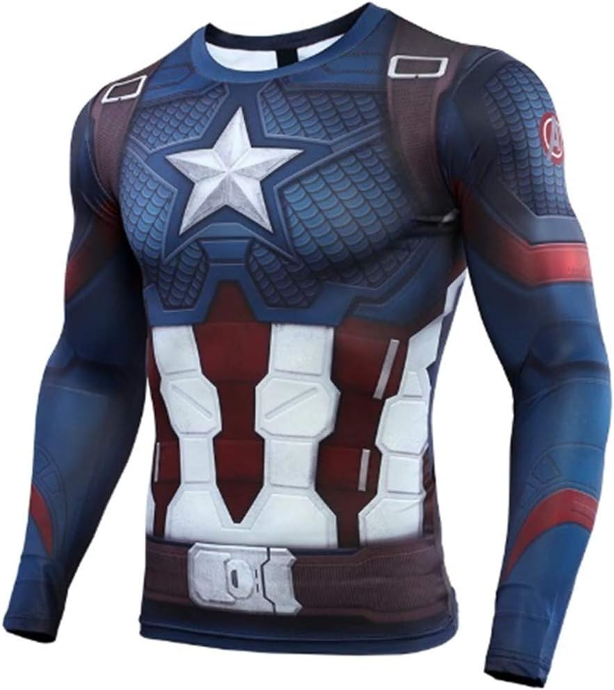 New Movie t-Shirt Costume Compression Superhero Long Half Sleeves