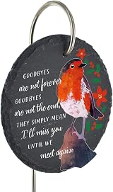 Global Designs Christmas Robin Grave Stick Marker Plaque 25x11cm view 4