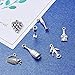 KISSITTY 30pcs 6 Style Antique Silver Tasting Wine Goblet Charms Grape Cocktail Glass Wine Opener Pendants for DIY Jewelry Making