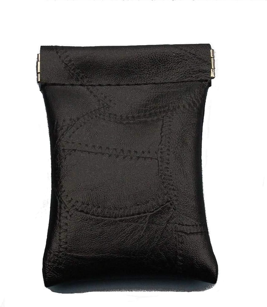 Women&Men Leather Pocket Key Wallet with Keyring, Small Coin Purse Money Change Organizer Pouch