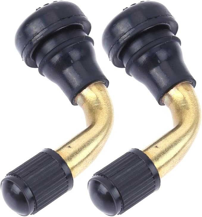 vanpower 2pcs Angled Snapin Motorcycle Tubeless Tire Valve with Caps