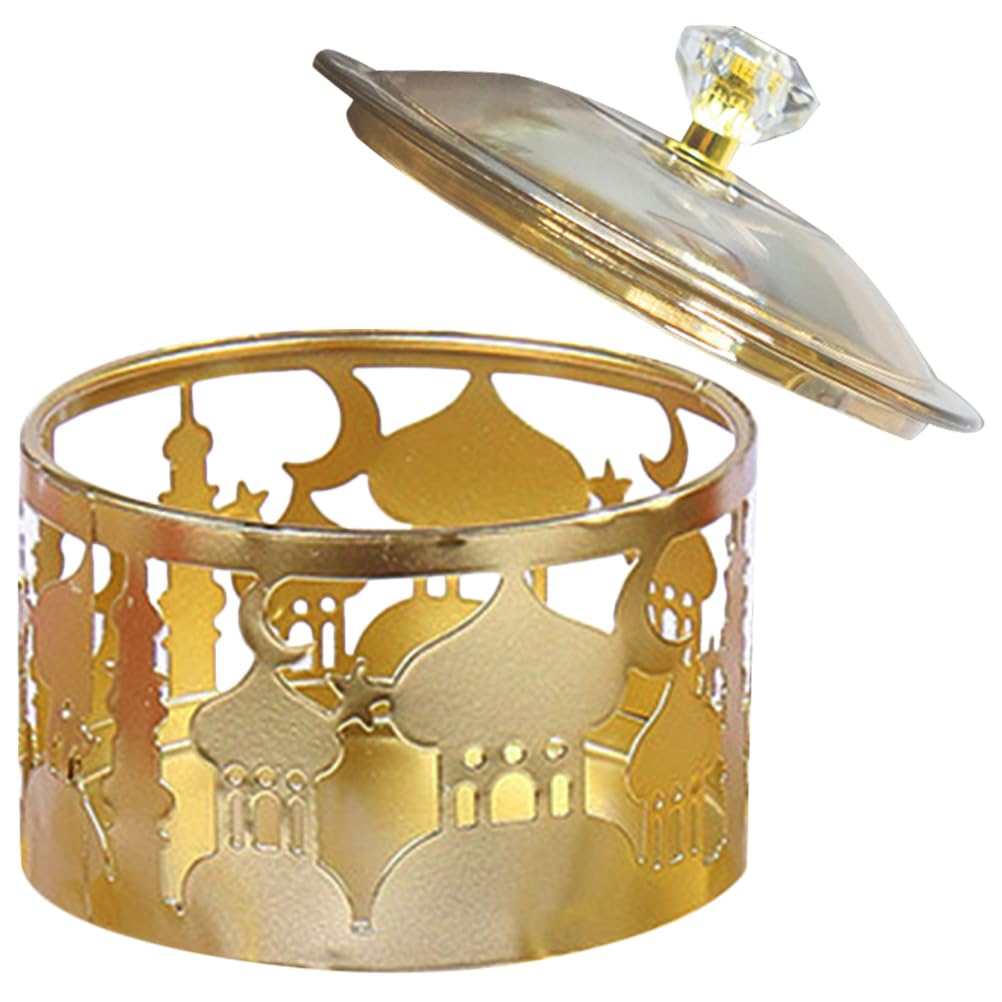 Lurrose Eid Candy Serving Tray Middle Eastern Arabian Style Ramadan Snack Storage Plate Tea Tray Dried Fruit Display 3.54 Inch