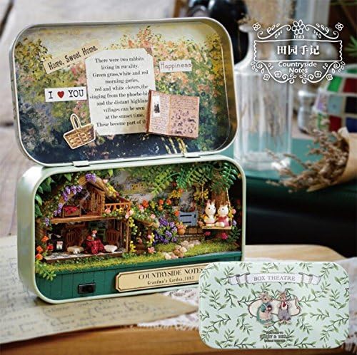 lala dream DIY Wooden Dollhouse Box Theater 3D Doll Houses Kits Model Warm Doll House LED Light for Kids Christmas Birthday Gift