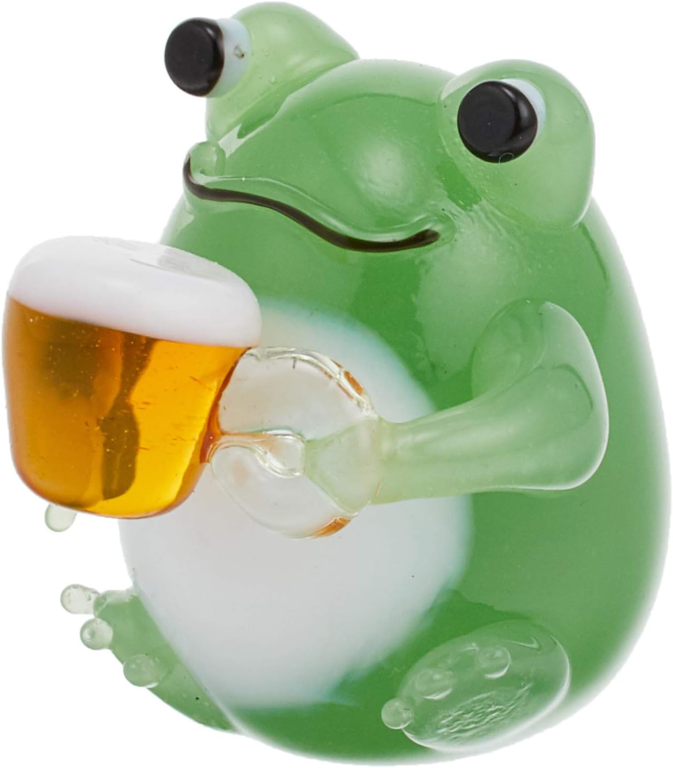 Amazon Co Jp かわいらしい ガラス細工 丸型 カエルのビール ホーム キッチン