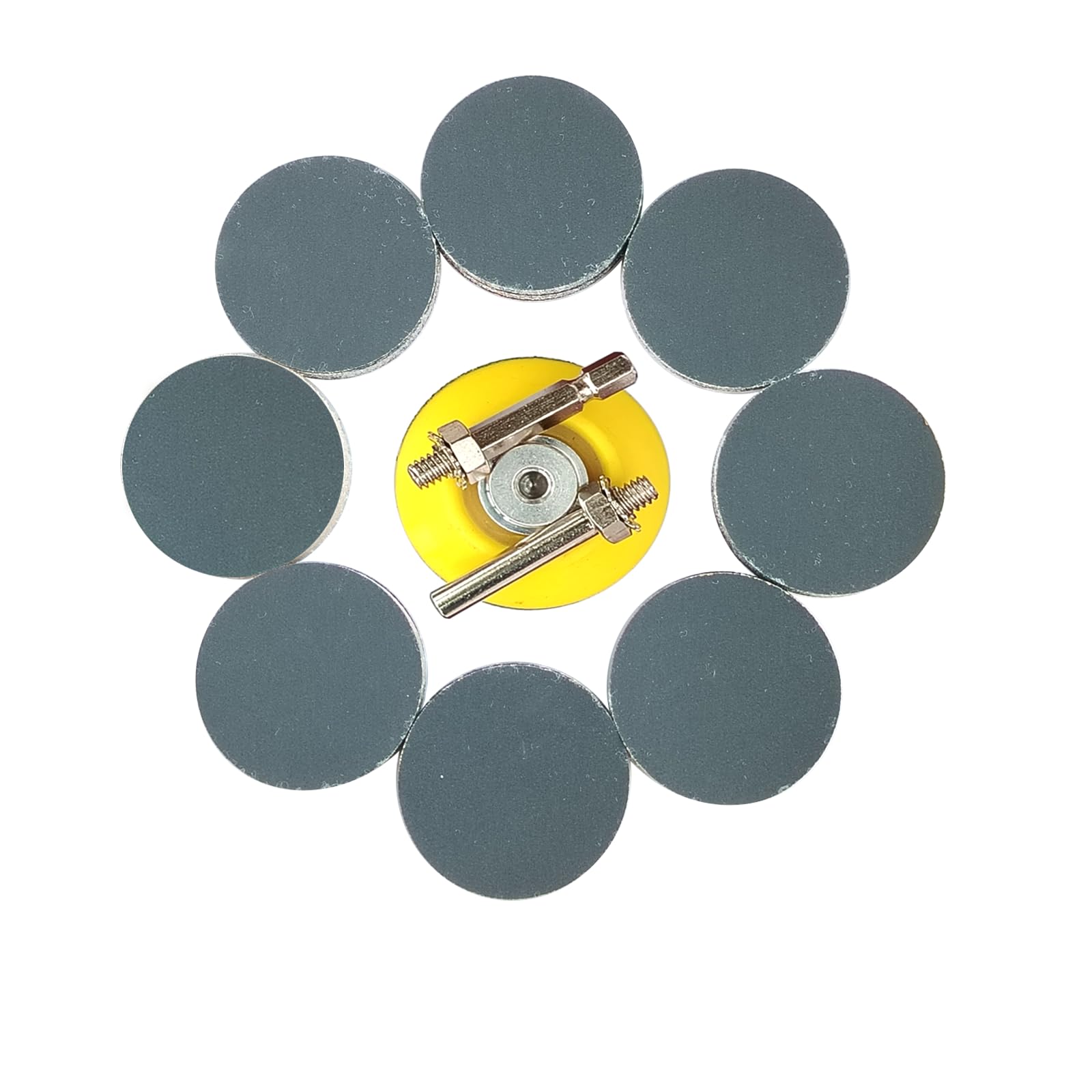 Wanmutrun 50MM Waterproof Sandpaper Hook and Loop 100pcs Grit 800 Silicon Carbide Discs Suitable for Small Polishing Machines — image 1