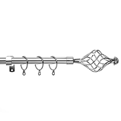 Home Treats Spiral Extendable Metal Curtain Pole 19mm Includes
