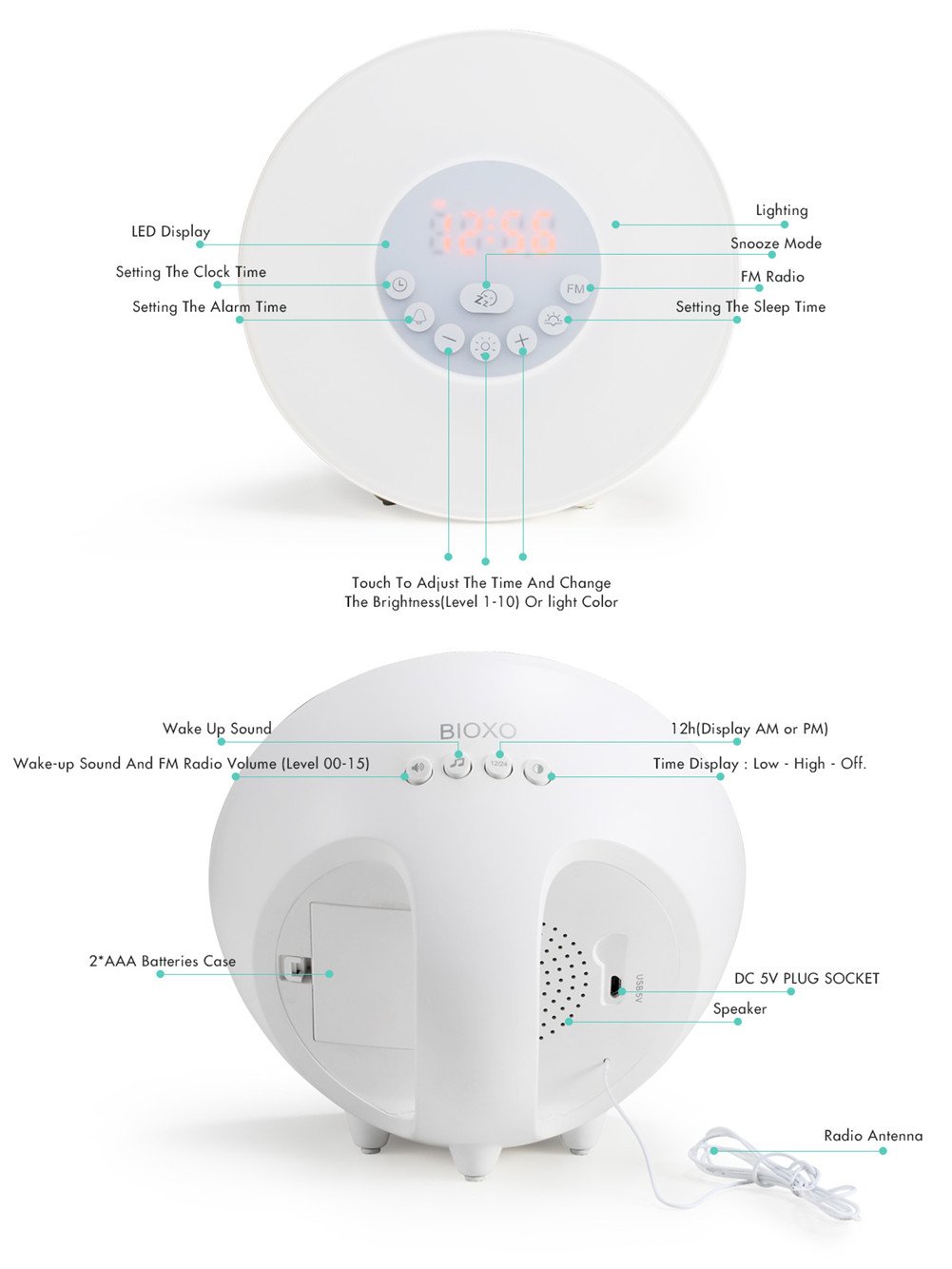 Product WakeUp Light Alarm Clock 6 Colors Sunrise Simulation 6