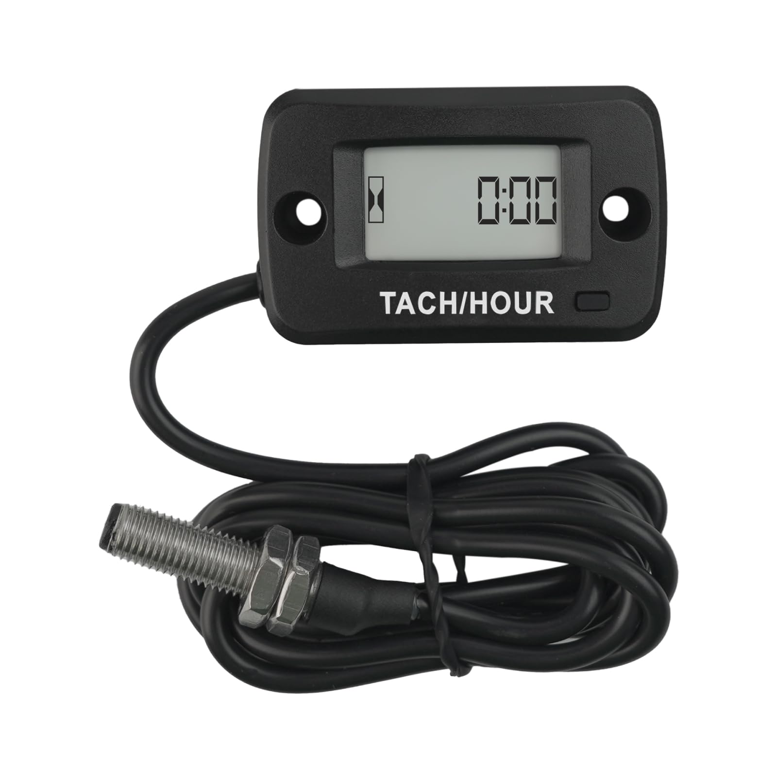 Rileyfine RQ-HM019C Inductive Digital Hour Meter Tachometer, Magnetic Design，SVC Reminder, Maximum RPM, Used for Gasoline Engine Equipment Such as Generators, Lawnmowers, Motorcycles, Atvs, etc