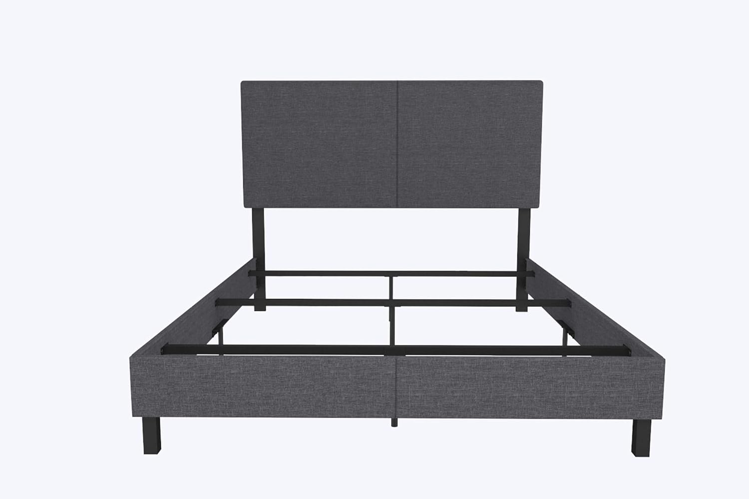 DHP Janford Upholstered Bed with Chic Design | Queen | Grey Linen: Furniture & Decor