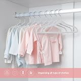 ManGotree Baby Velvet Hangers 30 Pack Non-Slip Space Saving White view 6