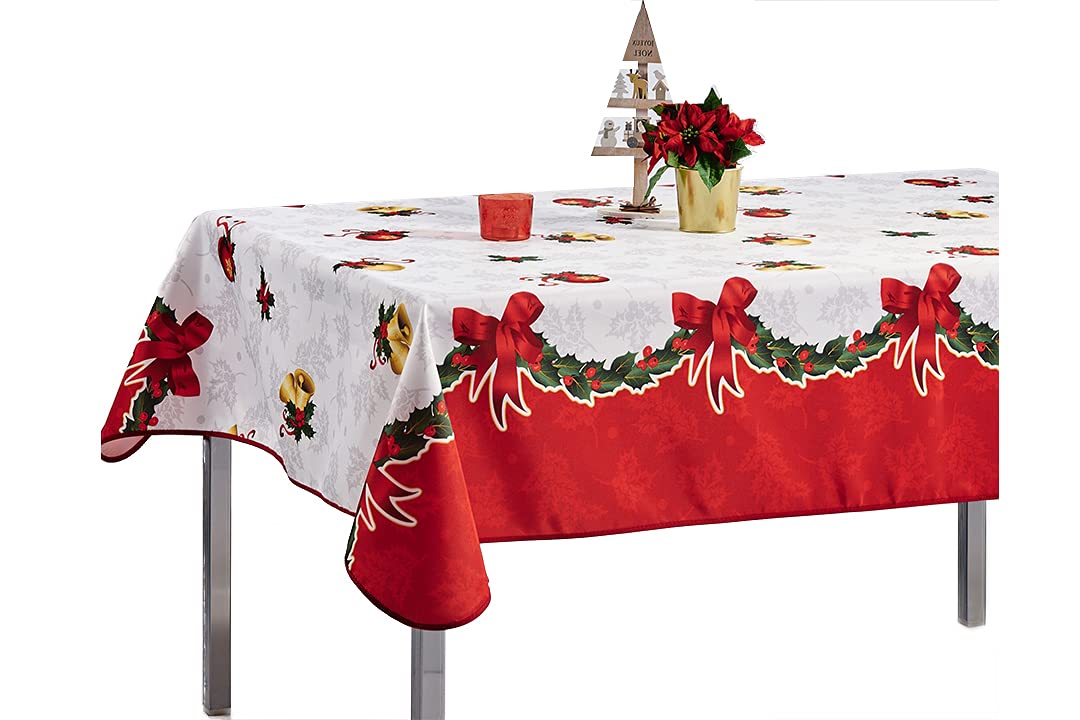 Christmas Tablecloth Stain-Resistant Bell 150 x 240 cm
