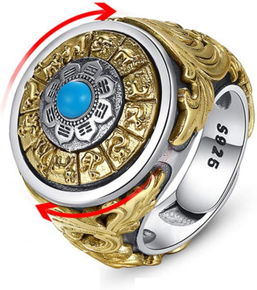 Men's index finger zodiac sign S925 sterling silver open