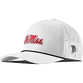 Branded Bills Officially Licensed x Mississippi Old Miss Rebels White 5-Panel Ole Miss Crimson Script PVC