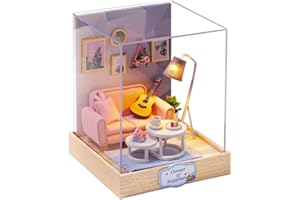 Flever Dollhouse Miniature DIY House Kit Creative Room with Furniture for Romantic Artwork Gift (Afternoon Tea Time)