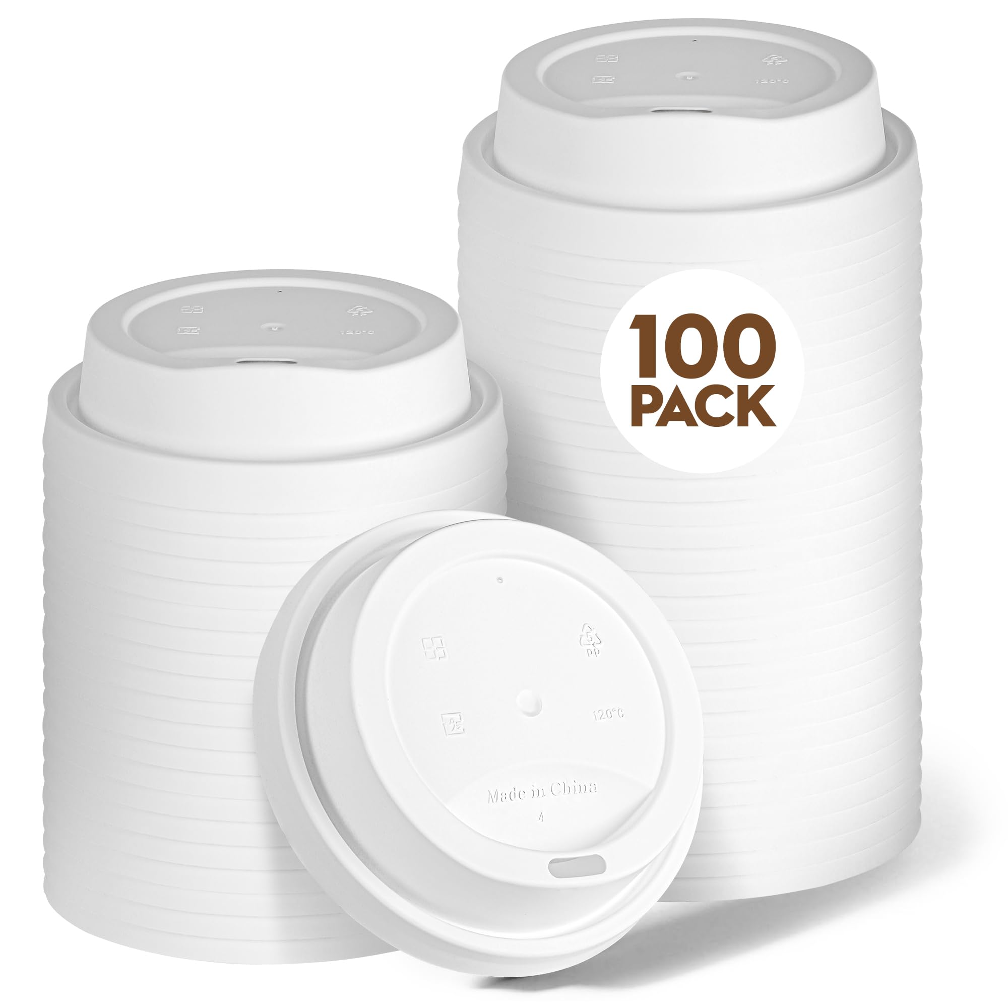 Photo 1 of WYBITNY 100 Pack Coffee Cup Lids for 10 12 16 20 Oz Paper Cups, 3.54" Dome Coffee Lids for Hot & Cold Beverage Cup, Disposable Plastic Takeaway Coffee Cup Lid White