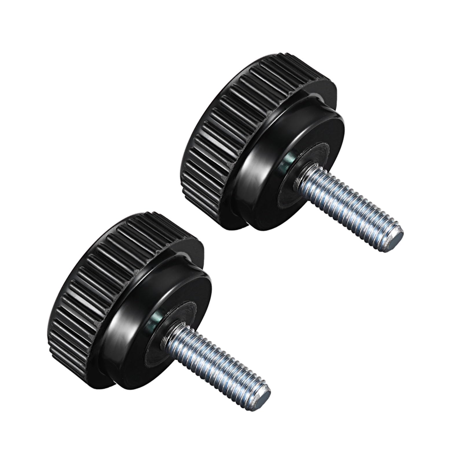 CoCud Knurled Clamping Knobs, M8 x 25mm Male Thread 25mm Head, Thermoset Plastic Thumb Screw Grip Bolt Knobs Black - (Applications: for Lathe Machinery), 2-Pieces