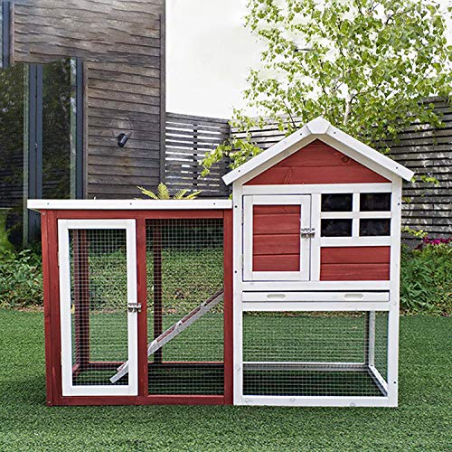 JHKGY Hühnerstall Hühnerstall Aus Holz,Holzkaninchen Hutch Bunny Cage,Garten Garten Hinterhof Hühnerstall Geflügelkäfig… – Bild 3