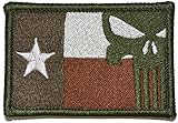 Texas State Flag with Punisher Skull - 2x3 Hat Patch (Multicam)
