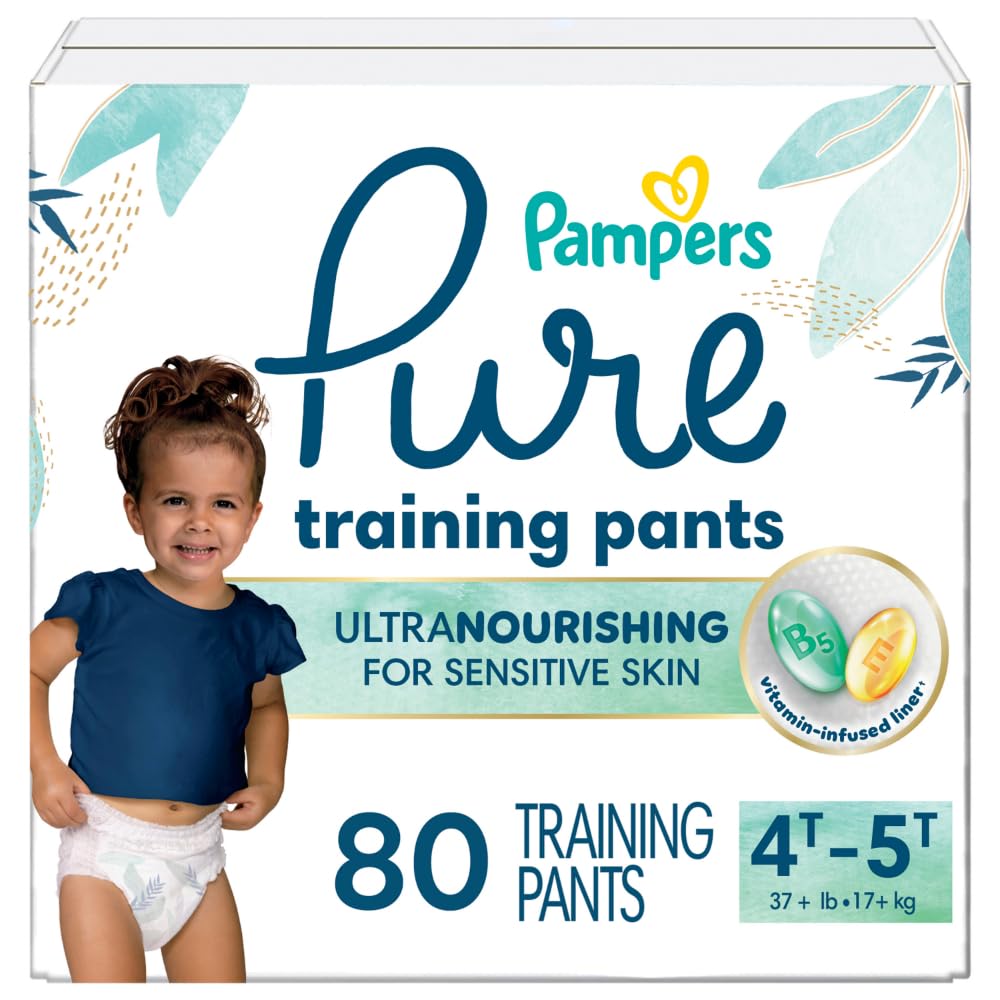 Pampers Pure Protection Training Underwear, Unisex, Size 4T5T, 80 Count, Premium, Hypoallergenic, Soft, Absorbent