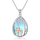 Dorunmo Father Daughter Necklace 925 Sterling Silver Family Necklace Daughter Christmas Jewelry Gifts for Her