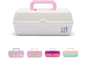 Caboodles Pretty in Petite Makeup Box, Hard Plastic Organizer Box, 2 Swivel Trays, Fashion Mirror, Secure Latch for Safe Travel