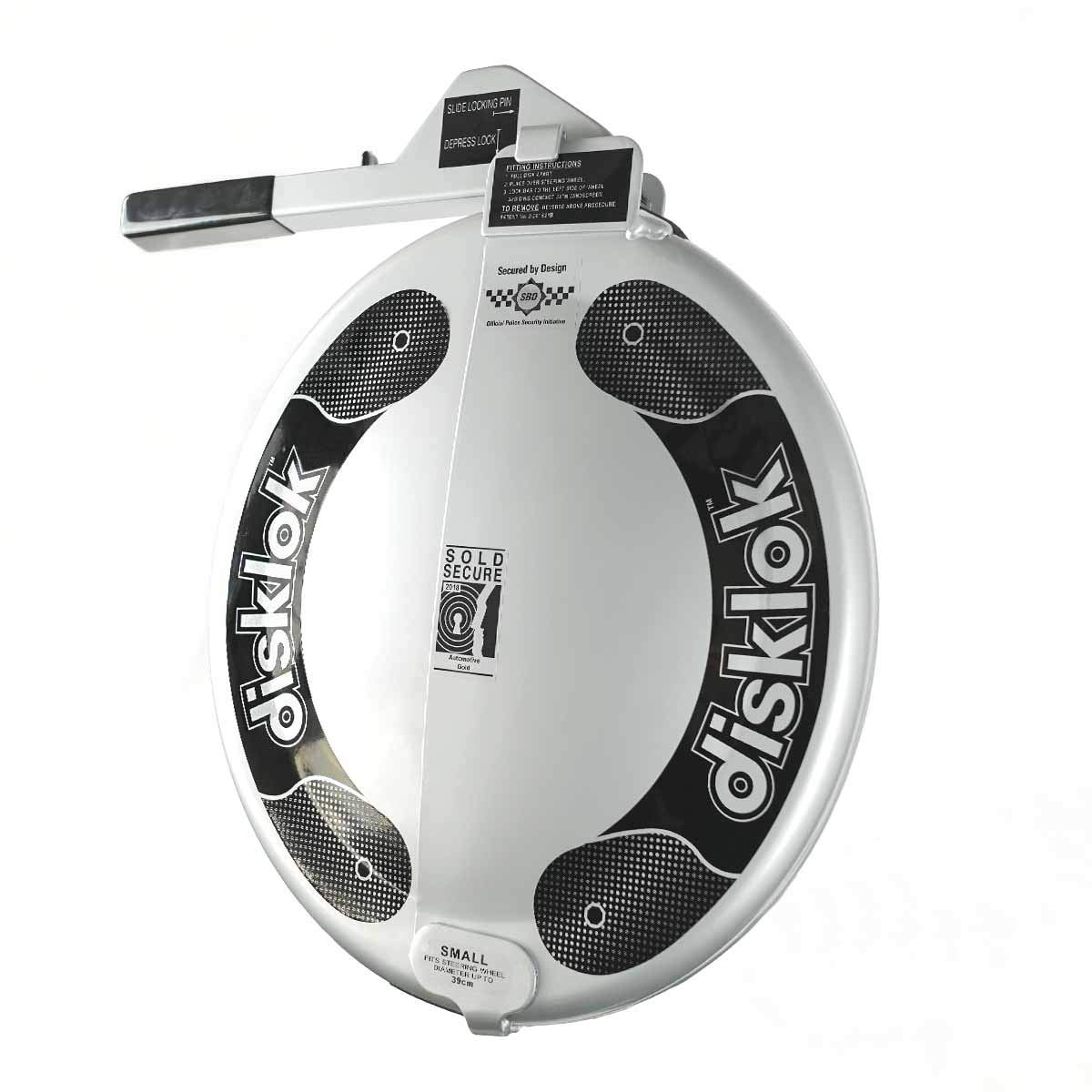 Disklok Steering Wheel Full Cover Silver Security Lock Police Approved