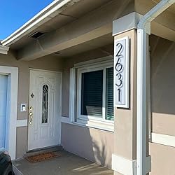 6 in Large House Numbers, Metal Modern House