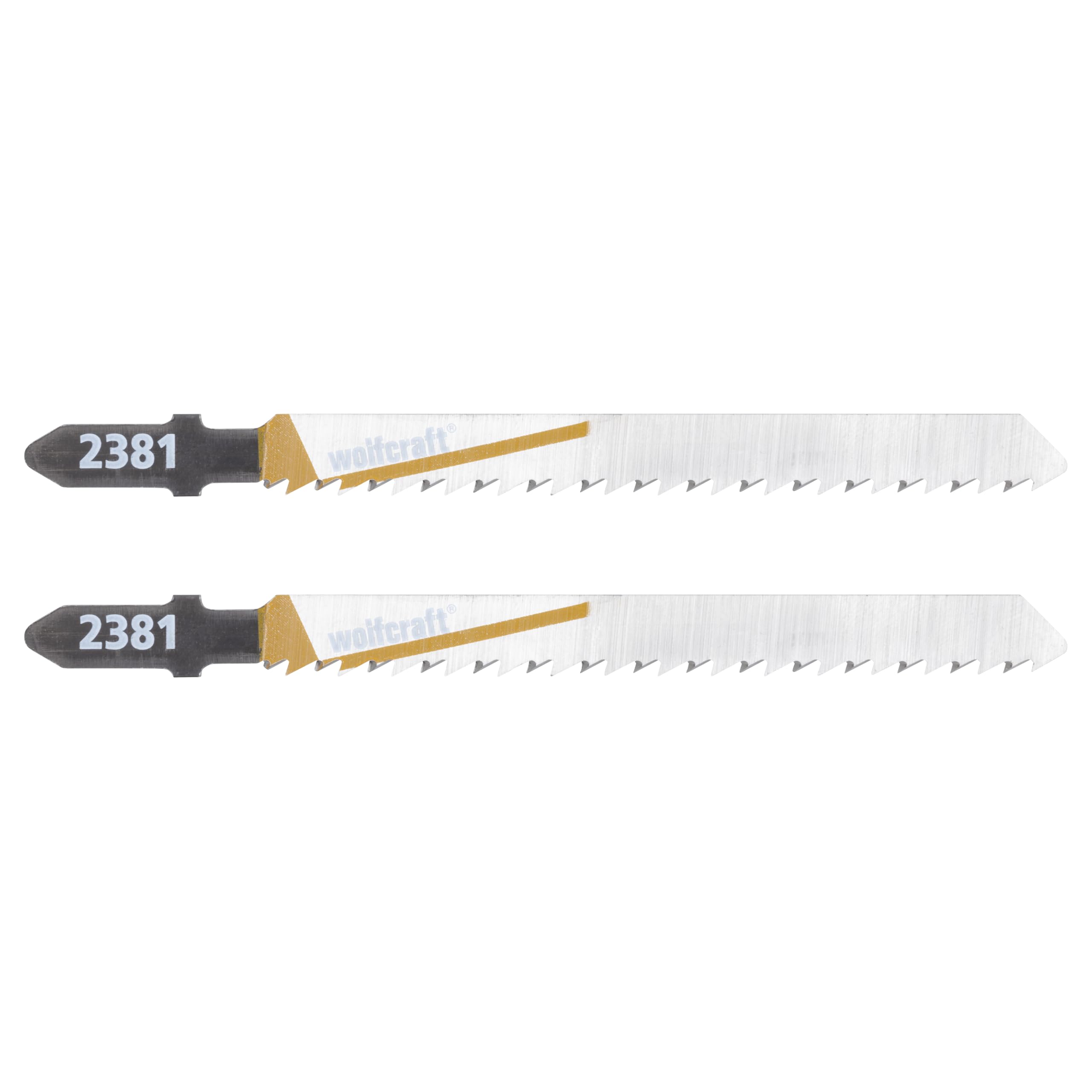 wolfcraft 2 HCS Jigsaw Blades, T-shank, wood and plastic, clean cut I 2381000