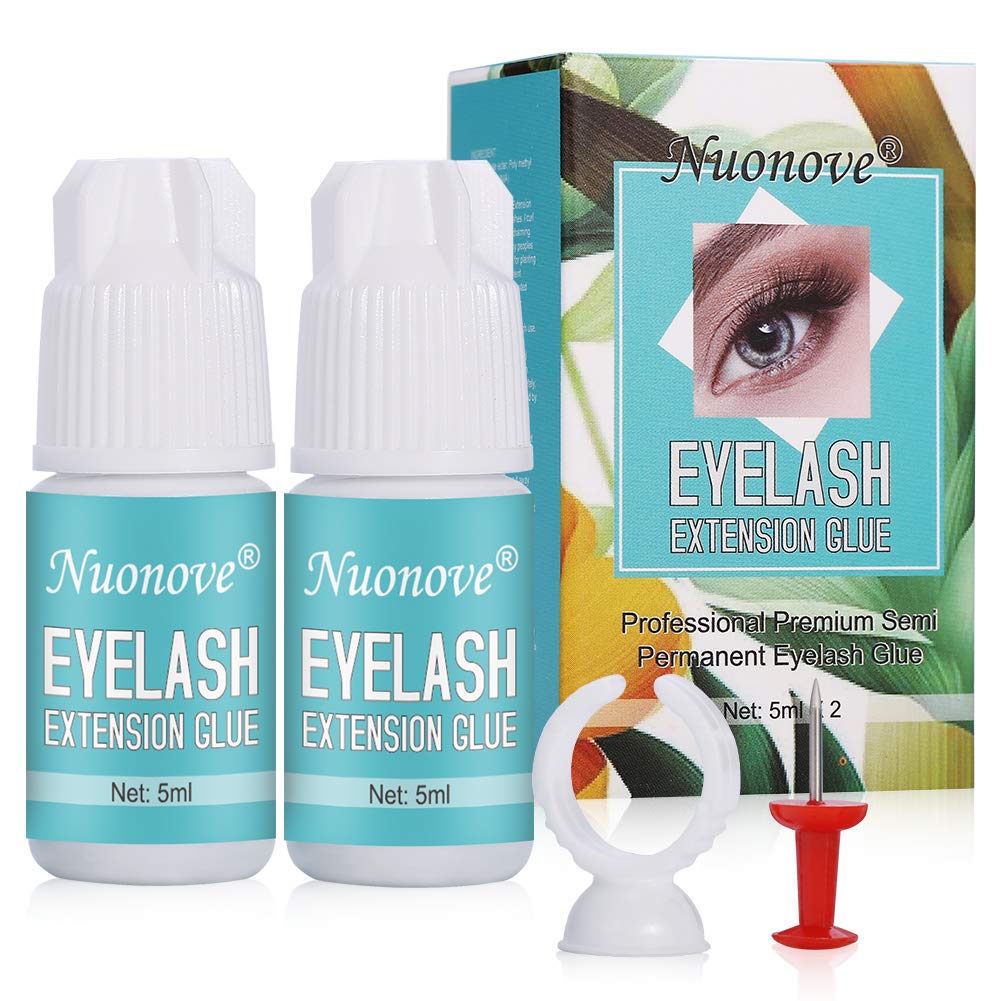Eyelash Extension Glue Eyelash glue black False eyelash glue Eyelash Glue for Professional Lash Extensions, 3 Sec Dry Time,5ml X 2