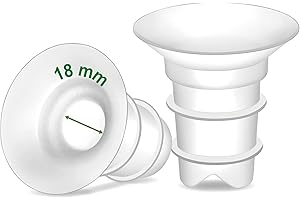 18mm Maymom Flange Inserts (Long Plus) Compatible with Freemie 25mm Flanges; Compatible with 24mm Medela PersonalFit Flange, Spectra 24mm Flange, Momcozy S9 Pro/S12 Pro, 2pc/pk