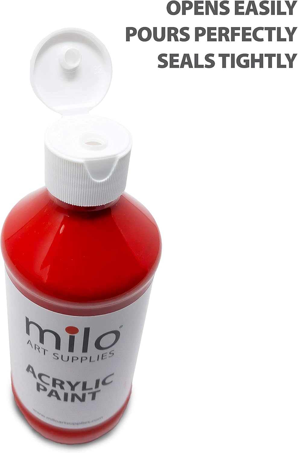 milo Acrylic Paint Set of 8 Colors | 8 oz Bottles | Student Primary Colors Acrylics Painting Pack | Made in the USA | Non-Toxic Art & Craft Paints for Artists, Kids, & Hobby Painters: Home Improvement
