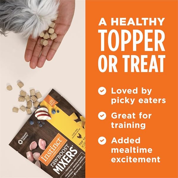 INSTINCT RAW BOOST MIXERS, FREEZE DRIED DOG FOOD TOPPER, GRAIN FREE – CAGE FREE CHICKEN, 14 OZ. BAG