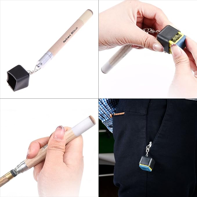 Domybest Pocket Pool Chalk Holder Pocket Pool Billiard Chalk Holder Pricker Cue Tip