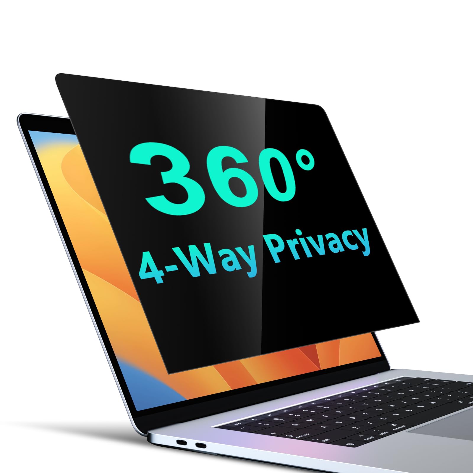 Photo 1 of PYS 4-Way Privacy Screen for Laptop 14 Inch 16:9-360° Anti-Spy Filter, Matte Anti-Glare Protector, Scratch-Resistant Film, Laptop Privacy Filter Shield