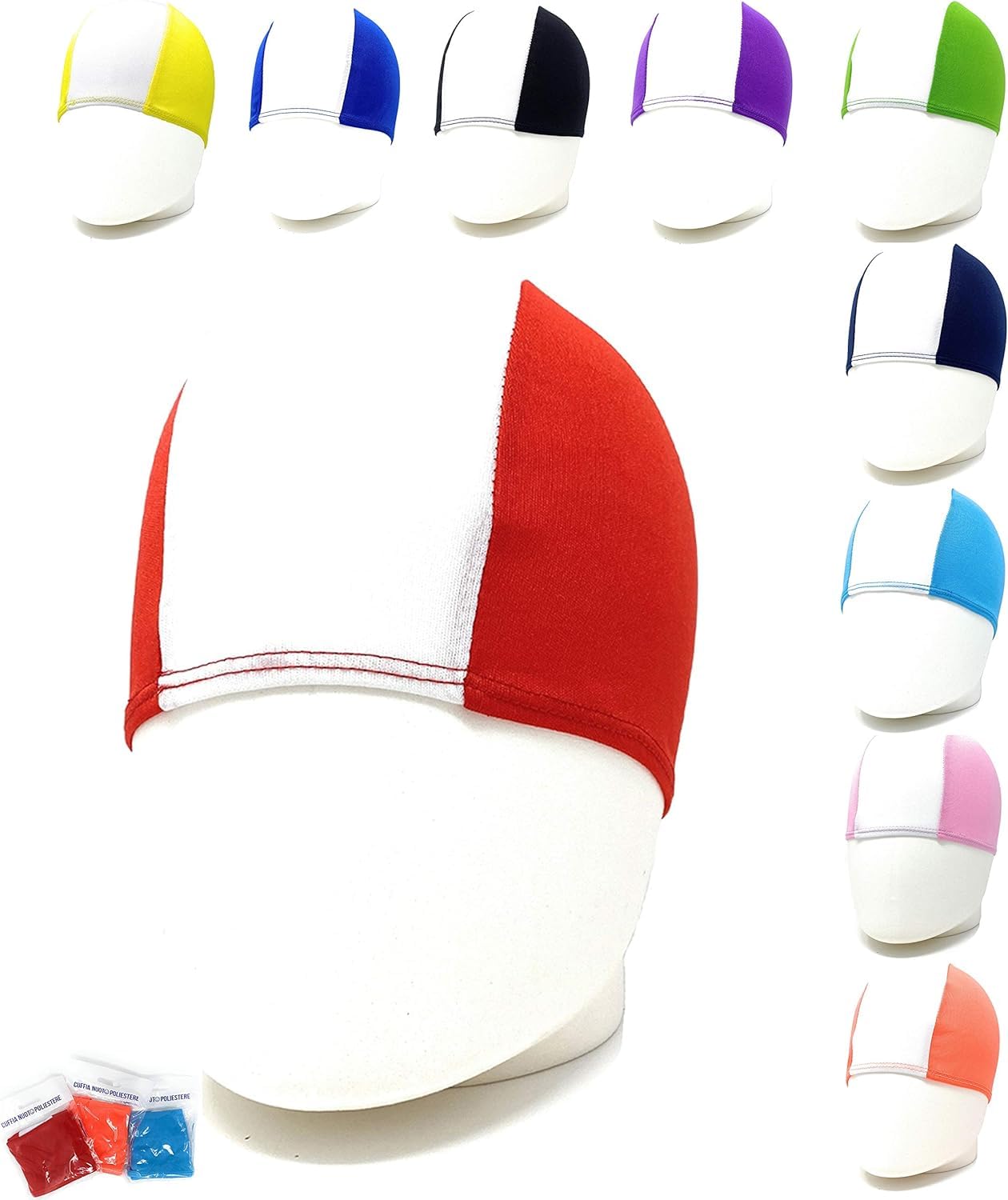 AQASKIN Professional Polyester Swimming Caps - Unisex Polyester Swimming Cap Water Gymnastics Caps for Adults and Teenagers, Quantity per Pack of 50