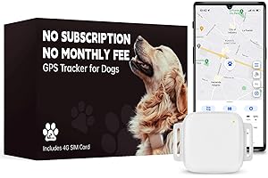 VITALGLOW GPS Tracker for Dogs No Subscription No Monthly Fee, Real-Time Tracking, GPS Wireless Dog Fence, Long Battery Life, Unlimited Range, Pet Tracker with iOS & Android
